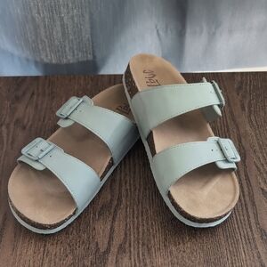 Light Blue Double Strap Sandals